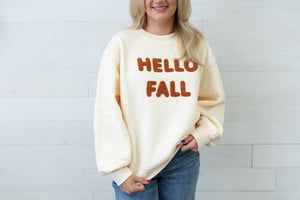 Patch Hello Fall Sweatshirt Ivory