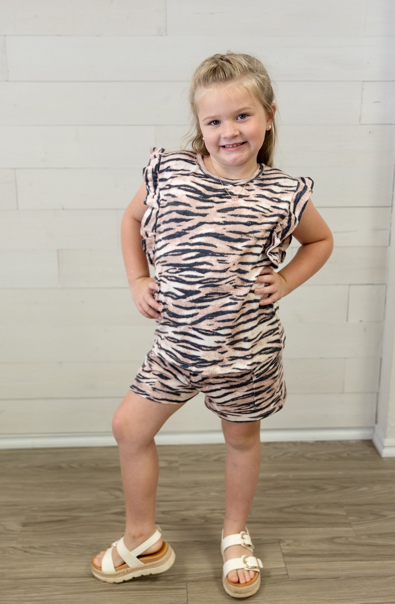 Smithsonian Tiger Print Patch Pocket Knit Shorts