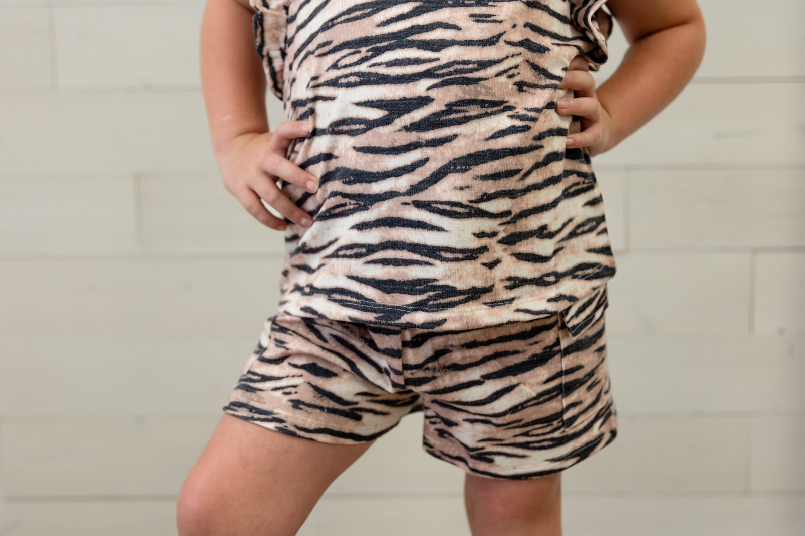 Smithsonian Tiger Print Patch Pocket Knit Shorts