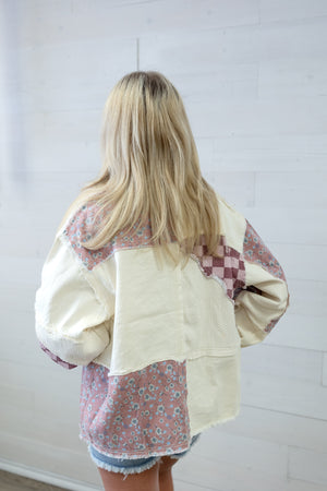 Relaxed Fit Balloon Sleeve Patch Jacket