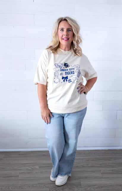 Union City Tiger Doodle Graphic Tee Ivory