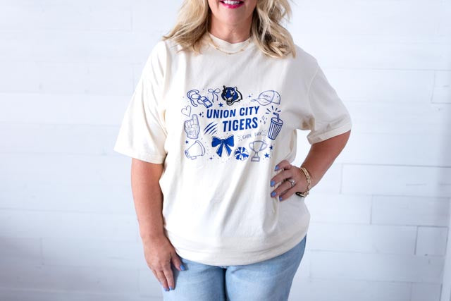 Union City Tiger Doodle Graphic Tee Ivory