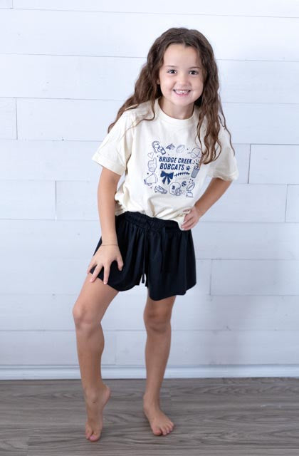 Youth Bridge Creek Football Doodle Graphic Tee Ivory