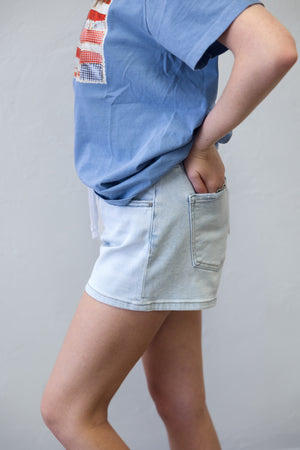Shelby EB Slouchy Front Tie Light Detail Shorts