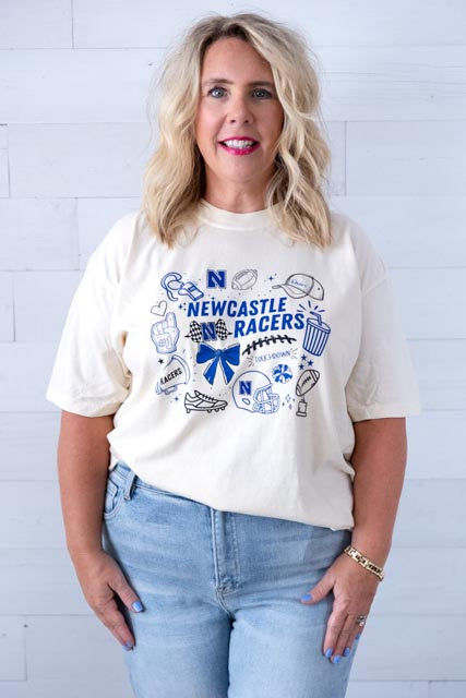 Newcastle Racers Doodle Graphic Tee Ivory
