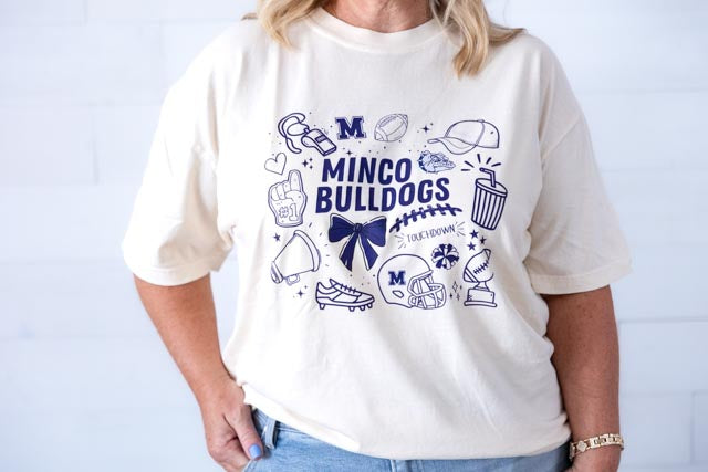 Minco Bulldogs Doodle Graphic Tee Ivory