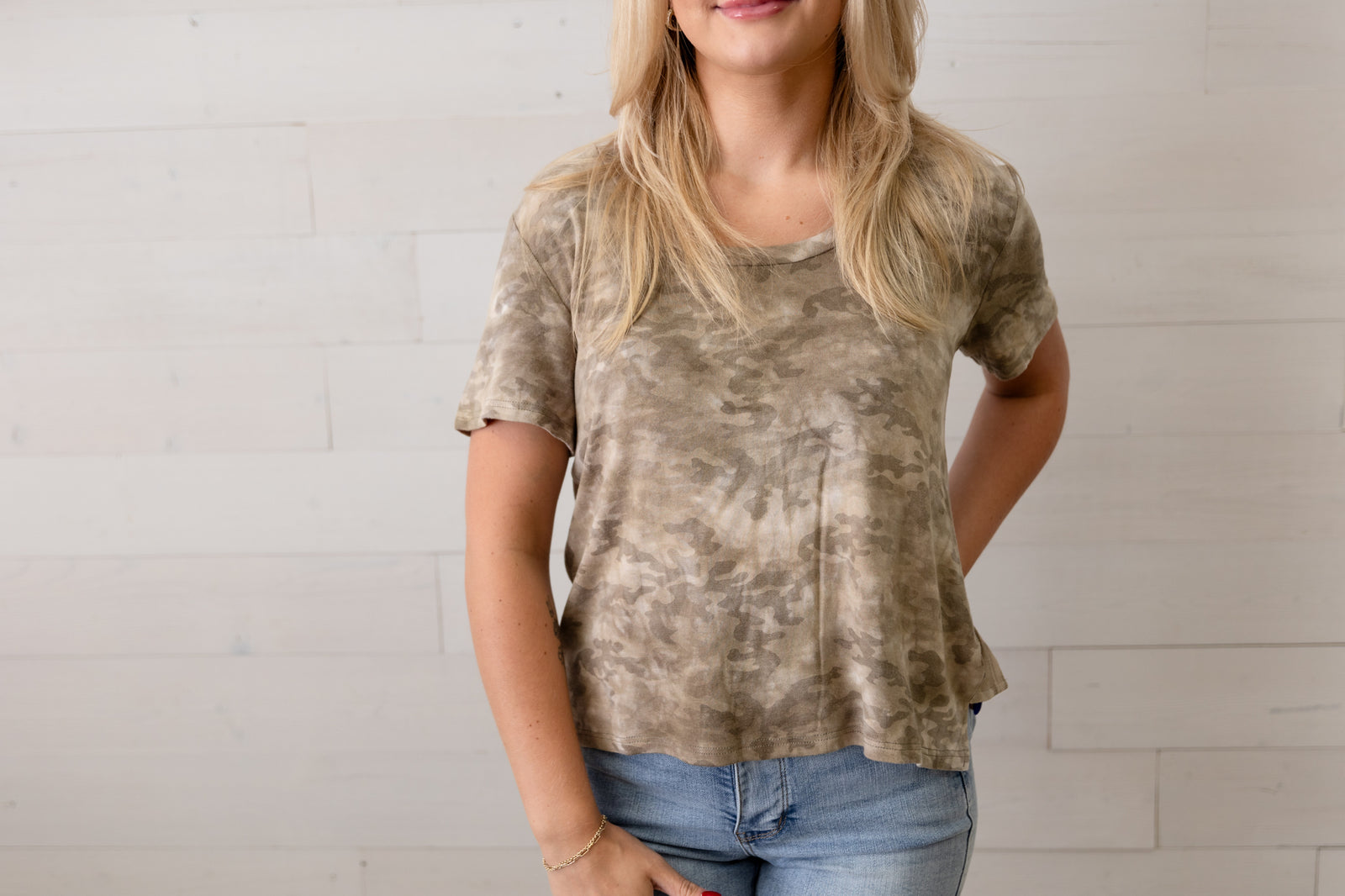 Tan Camo SS Basic Tee