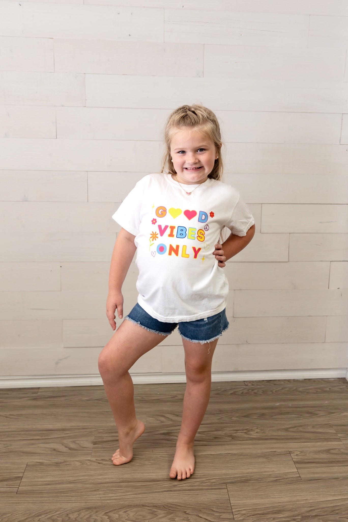 Youth Good Vibes Only Graphic Tee White