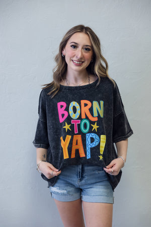 Born To Yap Acid Wash Black