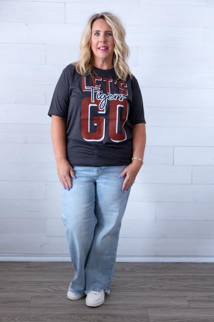 Lets Go Tigers Graphic Tee Charcoal