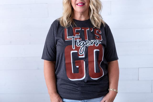 Lets Go Tigers Graphic Tee Charcoal