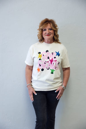 Give Grace Graphic Tee Ivory