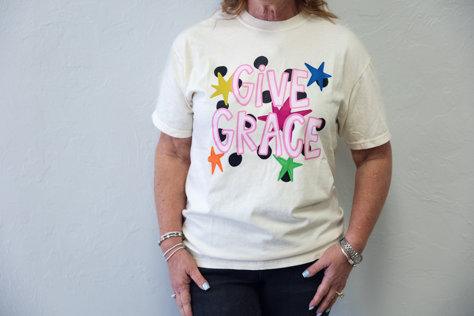 Give Grace Graphic Tee Ivory