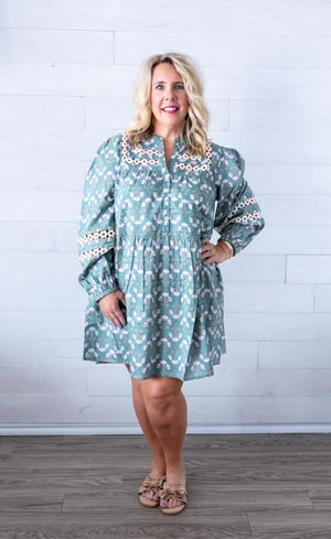 Sage Print Barlowe Dress