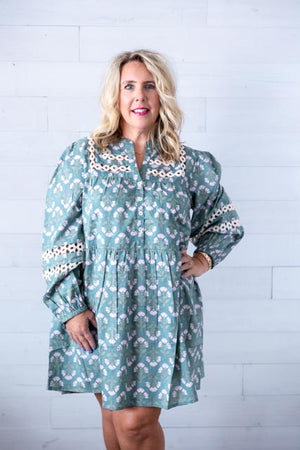 Sage Print Barlowe Dress