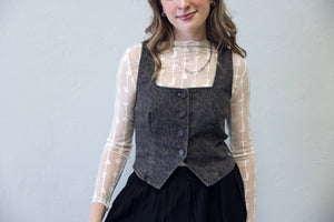 Lariat Lace Sheer Top Ivory