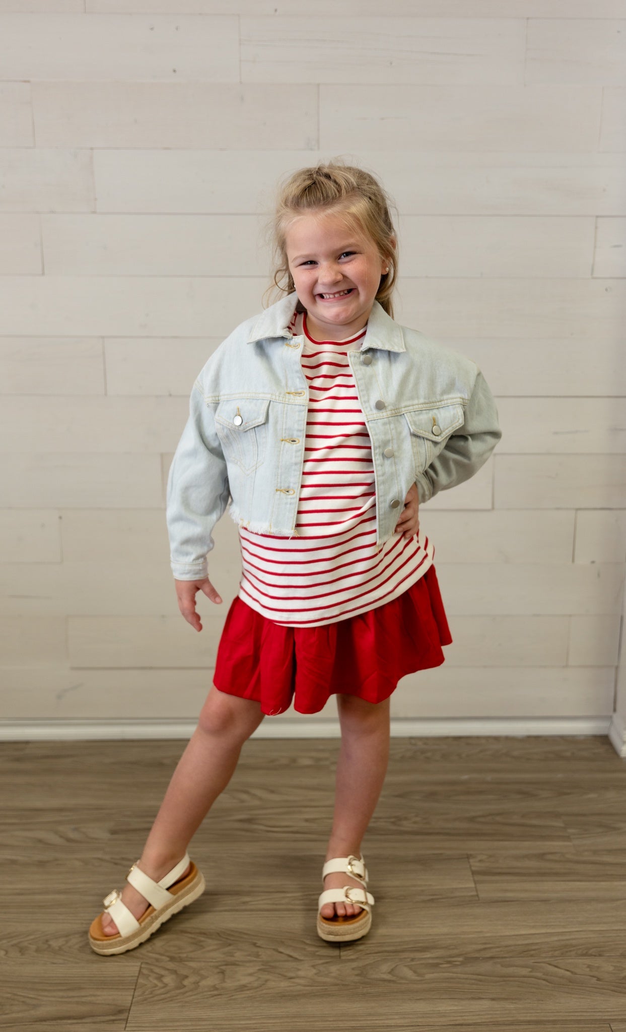 Girls Jean Jacket Denim Frayed Ends