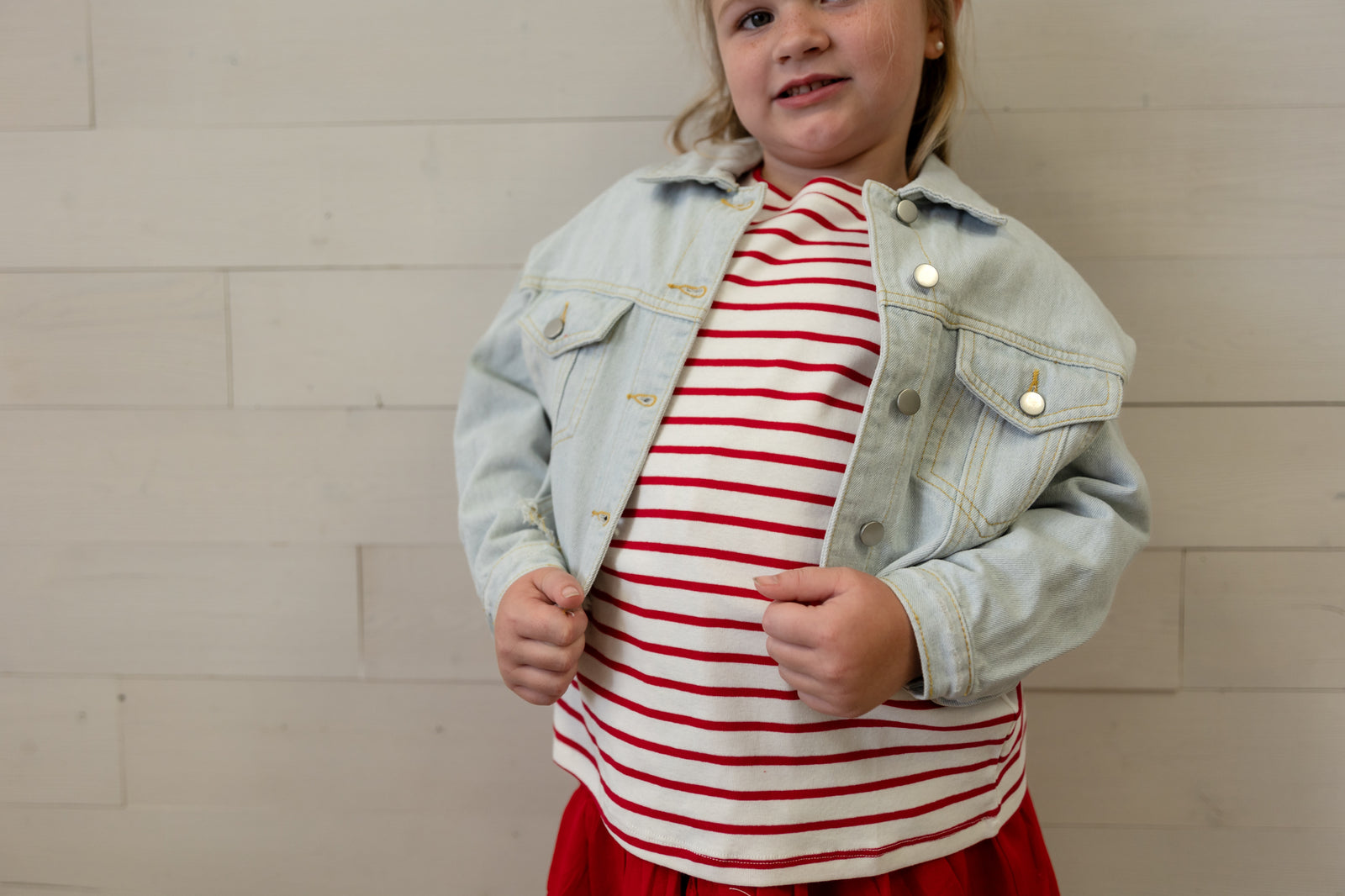 Girls Jean Jacket Denim Frayed Ends