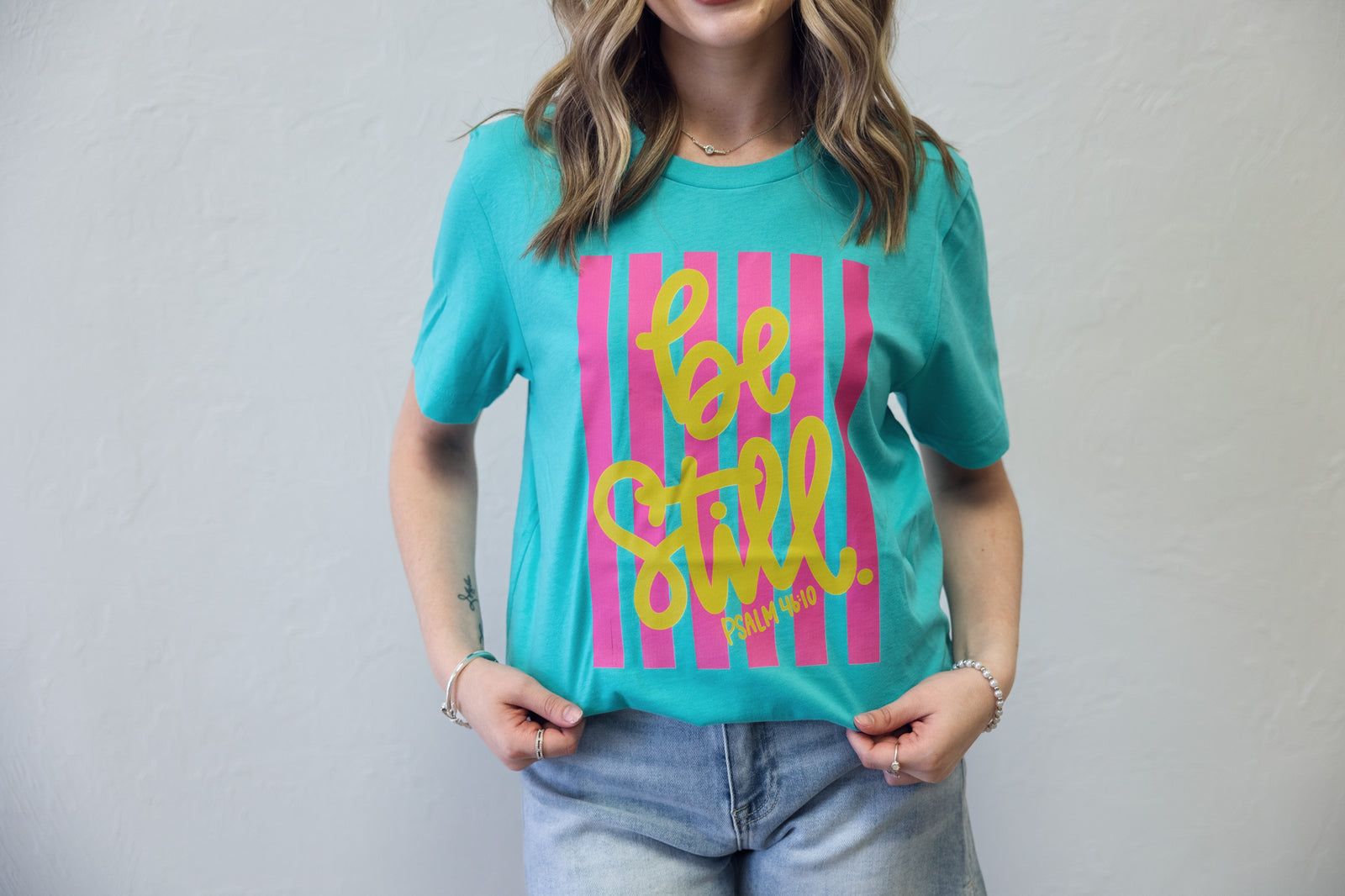 Be Still Psalm 46:10 Blue Graphic Tee