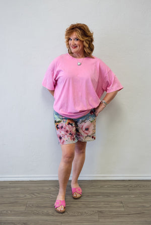 Sherry Slouchy Floral Prints Medium Shorts