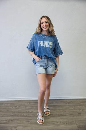 Thunder Acid Wash Blue Tee