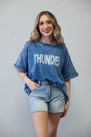Thunder Acid Wash Blue Tee