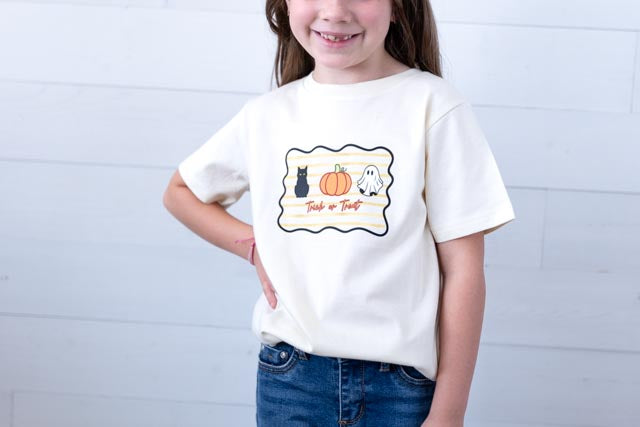 Toddler Striped Trick or Treat Graphic Tee Ivory