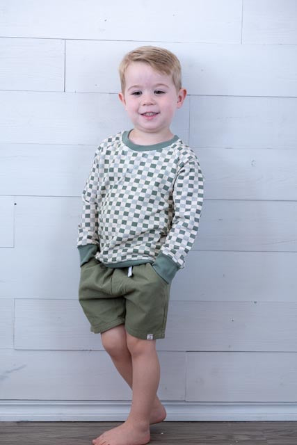 Sweatshirt Fleece Fern Checkered