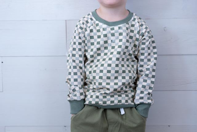 Sweatshirt Fleece Fern Checkered