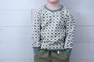 Sweatshirt Fleece Fern Checkered