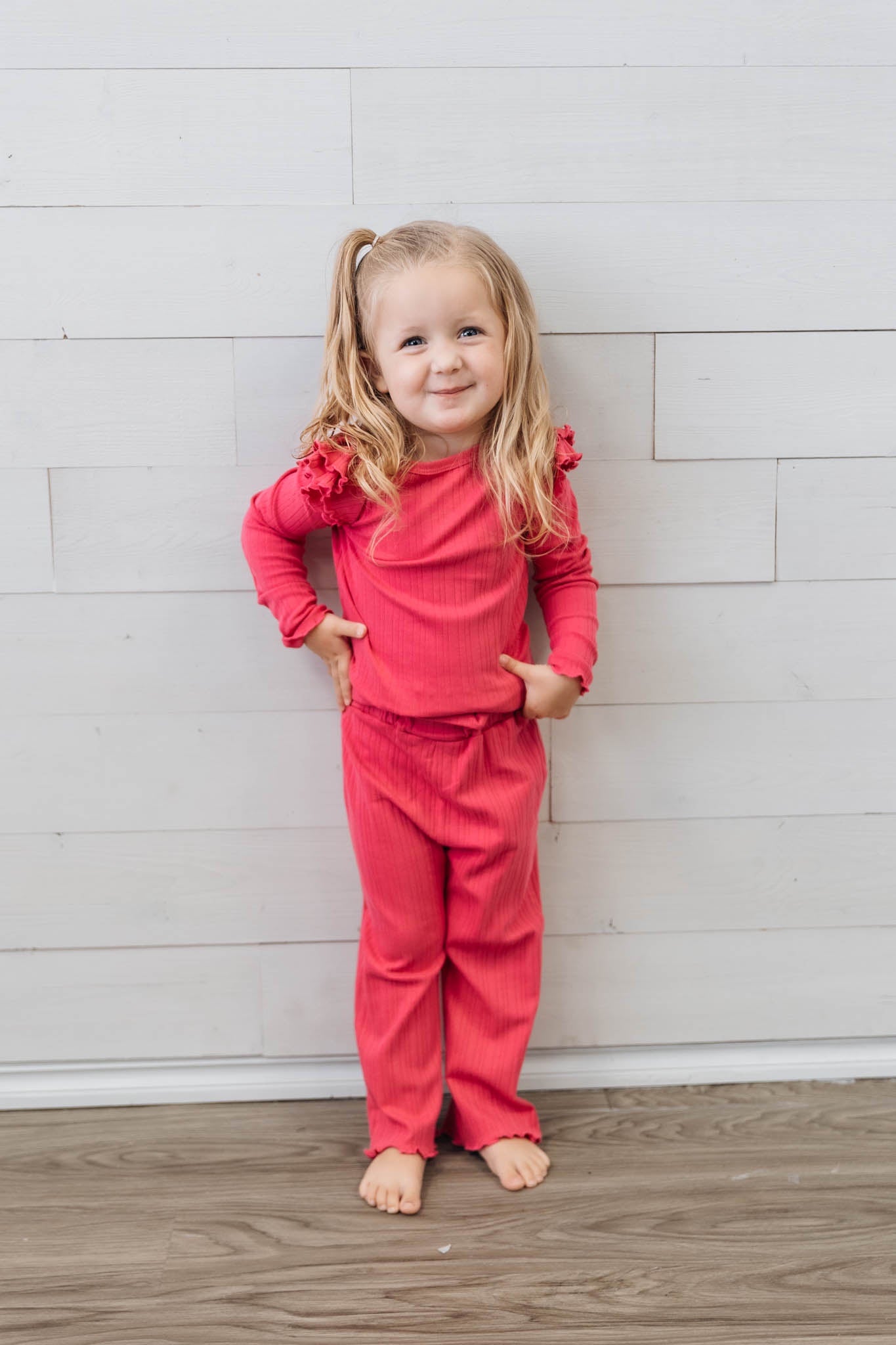 Toddler Hot Pink Ribbed Pants
