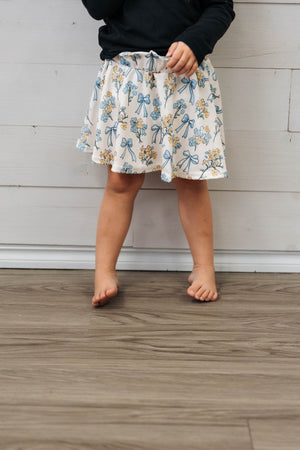 Girl's Yellow Flowers Twirl Skirt