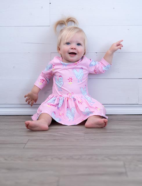 Little Miss Chickie 3/4 Sleeve Twirl Bodysuit
