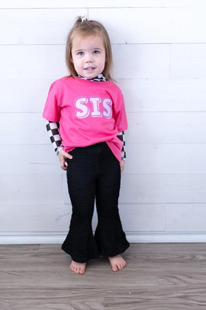 Black Scrunchy Bell Bottoms