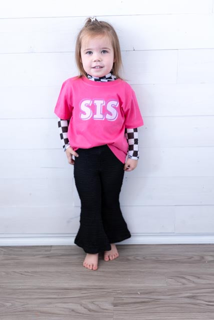 Toddler Sis Hot Pink Graphic Tee