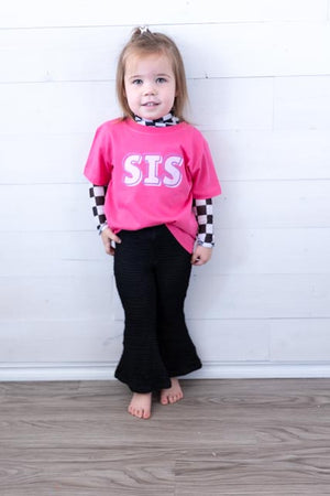 Toddler Sis Hot Pink Graphic Tee