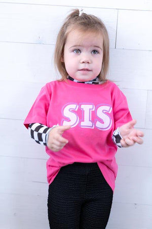 Girls Black Checkered Mesh Top