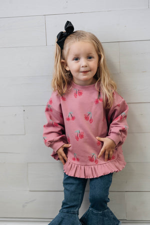Mauve Sweatshirt With Cherries