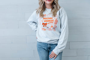 Mustang Broncos Football Doodle Sweatshirt