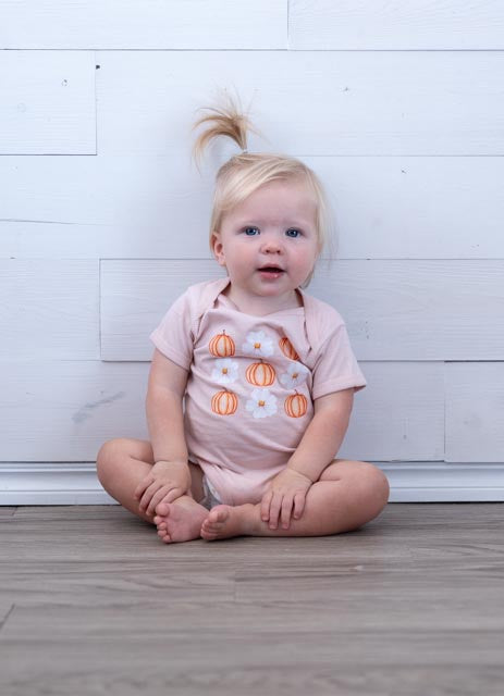 Floral Pumpkin Onesie Blush