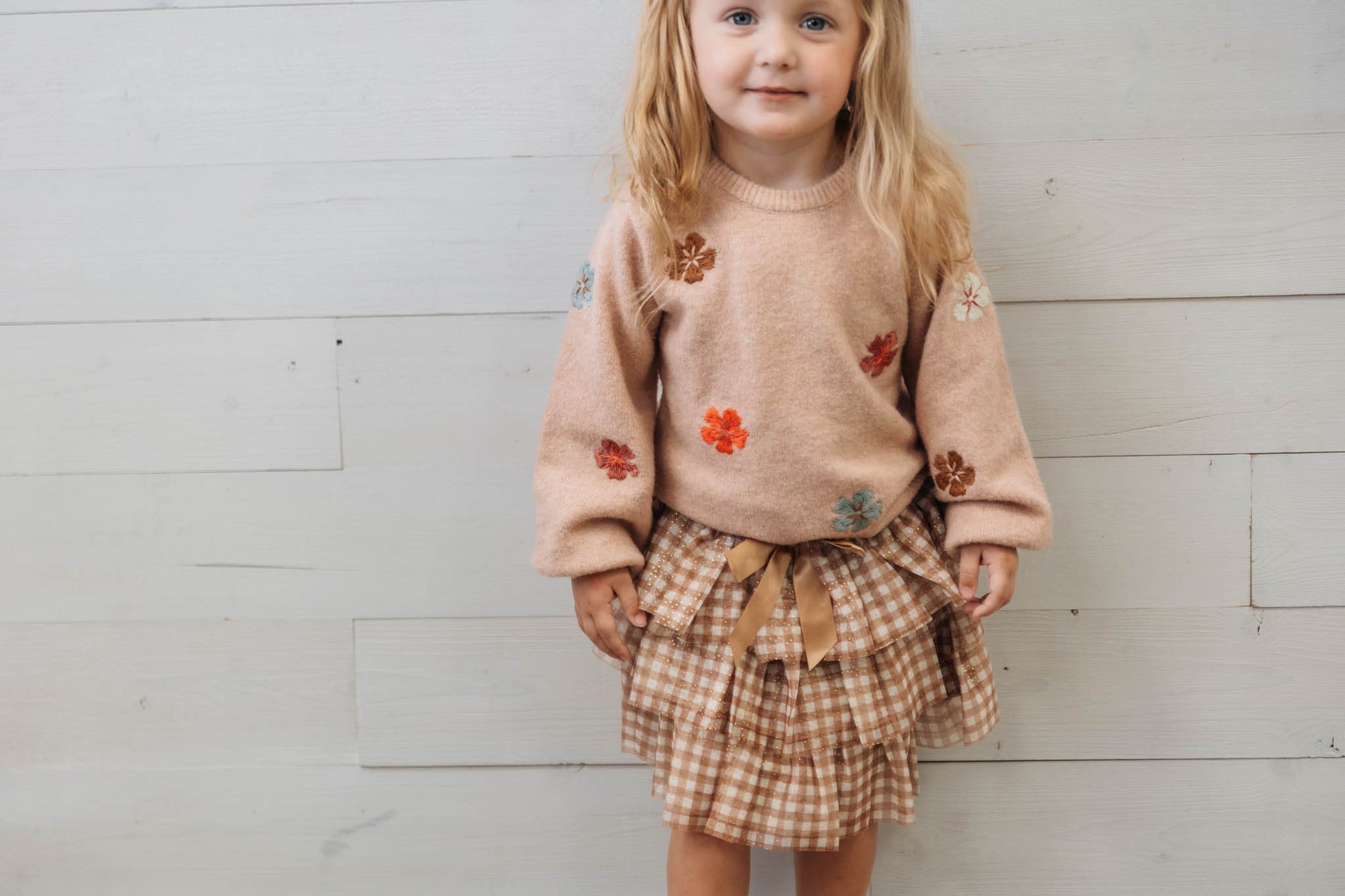 Gingham Printed Tulle Tiered Tutu