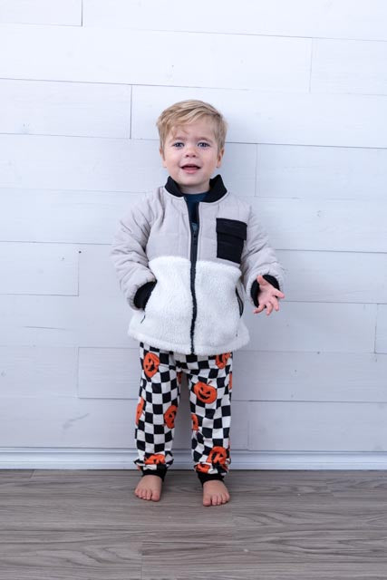 Kid's Checkered Pumpkin Joggers