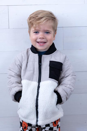 Quilted Sherpa Jacket Cream