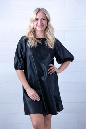 Black Raine Leather Dress