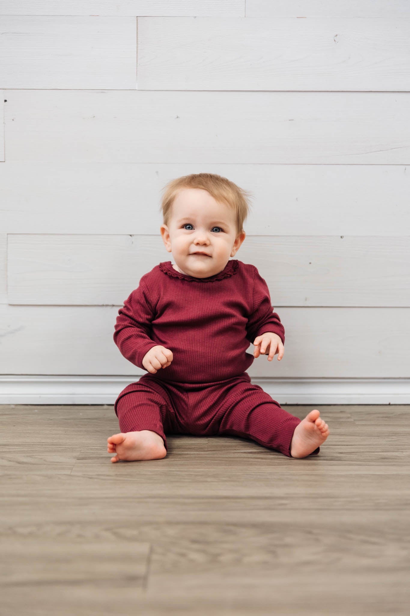 Little's Purple Ribbed Leggings