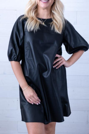 Black Raine Leather Dress