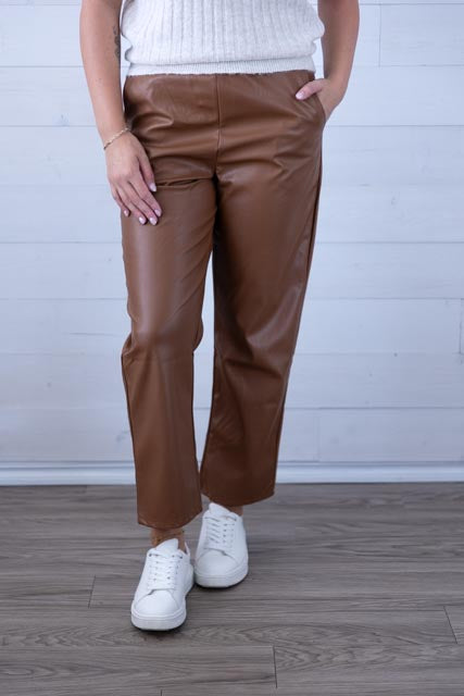 Tan Ballard Leather Pants