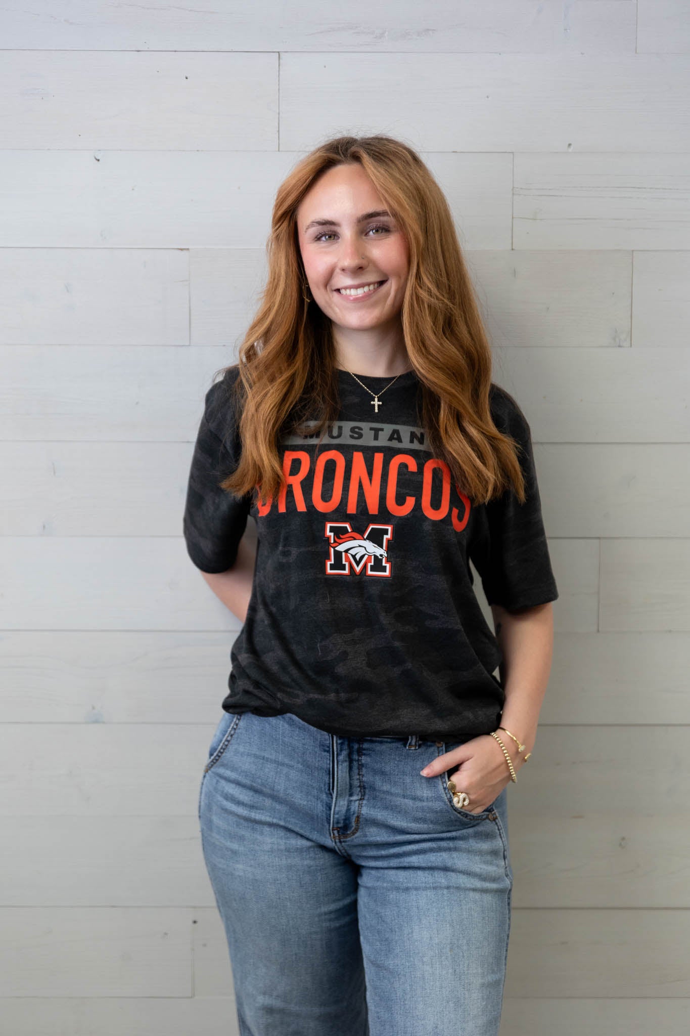 Mustang Broncos Camo Black Graphic Tee