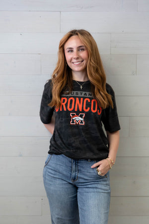 Mustang Broncos Camo Black Graphic Tee