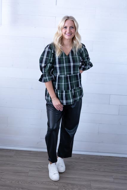 Green Ashford Plaid Top